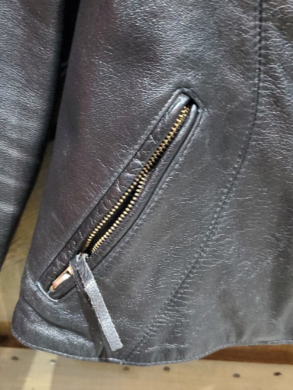 Vintage Black Leather Moto Jacket Echtes Leder Futter Echt Leer Ironhorse Combat - Picture 3 of 14